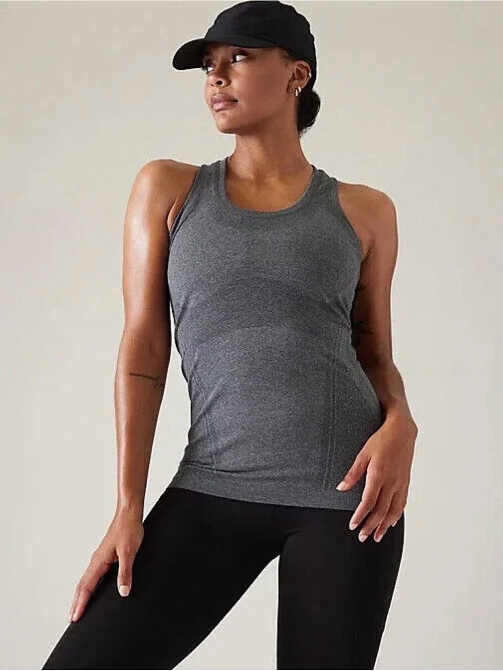Athleta Charcoal Heather Racerback Tank
